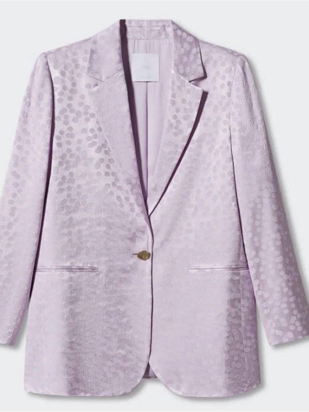 Mango Women's Lilac Jacquard Single-Button Blazer